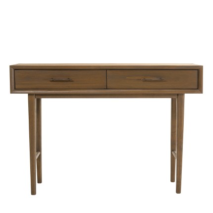 LARA Brown Console Table with 2 Drawers - Mindi Wood