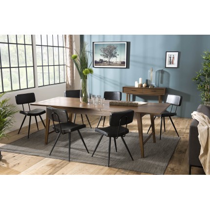 LARA Brown Extendable Rectangular Dining Table 200/240 cm - Mindi Wood