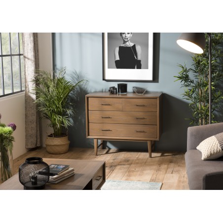 Commode LARA - Bois Mindi 4 tiroirs