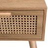 Rodrigo Natural-Coloured Bedside Table with 1 Drawer and Cane Finish