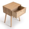Rodrigo Natural-Coloured Bedside Table with 1 Drawer and Cane Finish