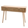 Console RODRIGO - Bois Cannage 2 Tiroirs Naturel