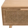 Table basse RODRIGO bois cannage 2 tiroirs 1 niche