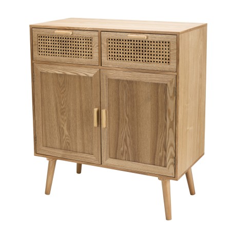 Buffet RODRIGO - Bois Cannage Naturel 2 Tiroirs 2 Portes