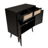 ANGELO Black Wooden Sideboard with Drawers & Doors