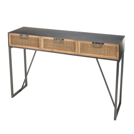 Console DORIA - Métal noir 3 tiroirs