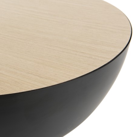 Table basse coque TOD 70x70cm métal bois clair