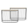 TOD - Set of 2 Consoles Black Metal Light Wood