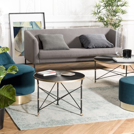 Table d'appoint TOD ronde 61x61cm ceinture dorée