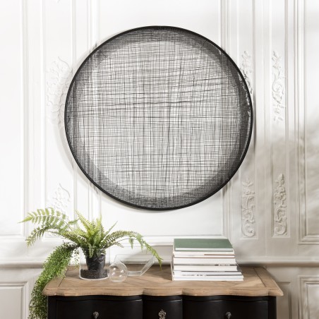 TOD - Round Wall Decoration 100x100cm Black Metal