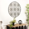 TOD - Round Wall Decoration 90x90cm Black Metal Flowers