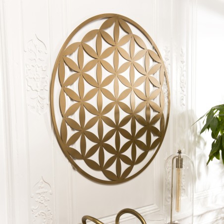 TOD - Round Metal Wall Decoration 95x95cm Golden Color
