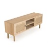 Meuble TV ALINE- Bois clair et toile de jute