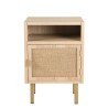 Chevet LAURA - 1 niche 1 porte toile de jute