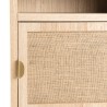 LAURA Bedside Table - Jute Fabric & Gold Metal Legs