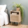 Chevet LAURA - 1 niche 1 porte toile de jute