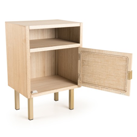 Chevet LAURA - 1 niche 1 porte toile de jute