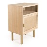 LAURA Bedside Table - Jute Fabric & Gold Metal Legs
