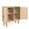 ALINE Sideboard - 2 Doors Jute Fabric Gold Metal Legs