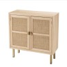 Buffet LAURA - Bois clair et toile de jute