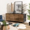 Buffet DANDY en pin recyclé naturel et noir