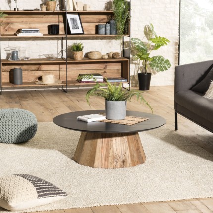 Table basse ronde DANDY 90x90cm bois Pin recyclé