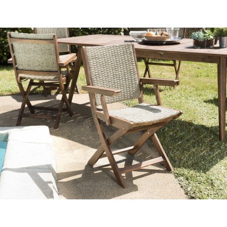 Salon de jardin VICK en bois acacia 6/8 pers
