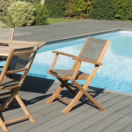 Salon de jardin en bois teck 2 pers.