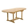 Salon de jardin en bois teck 6/8 pers - Table ovale extensible et chaises textilène