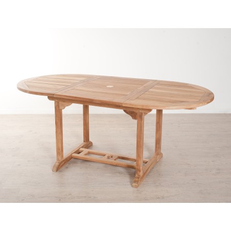 Ensemble de jardin en bois teck 4/6 pers - Table ovale extensible et chaises