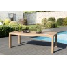 Teak Wood Garden Furniture Set - KIM - 6/8 People - 1 Table 220*100 cm & 6 Textilene Chairs