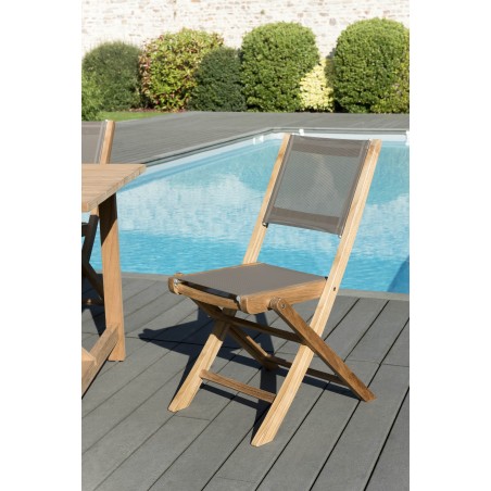 Salon de jardin en bois teck KIM 6/8 personnes