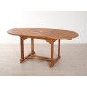 MAEVA Oiled Teak Wood Garden Furniture Set for 4/6 People - Extendable Oval Table & 6 Chairs
