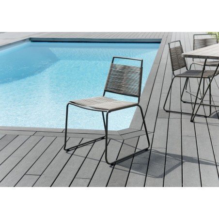 Salon de jardin EMILE en bois teck grise 4/6 pers