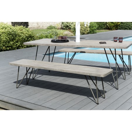 EMILE - Teak Wood Grey Garden Furniture 6/8 pers.