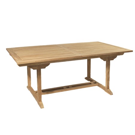 Salon de jardin en bois teck 8/10 pers - Table rectangulaire extensible