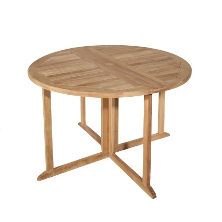 Ensemble de jardin en bois teck 4/6 pers - Table ronde et chaises