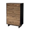 DANDY 5-Drawer Chest in Natural and Black Recycled Pine