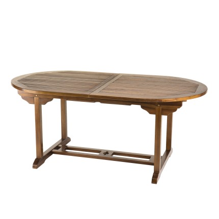 Table de jardin ovale extensible en teck - MAEVA