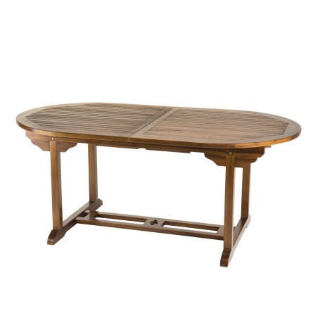 Table de jardin ovale extensible en teck - MAEVA
