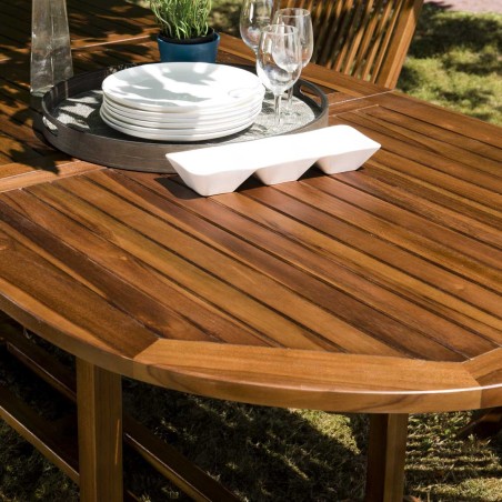 MAEVA Garden Table for 8/10 People - Extendable Oval Table 180/240x100cm