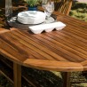 Table de jardin ovale extensible en teck - MAEVA