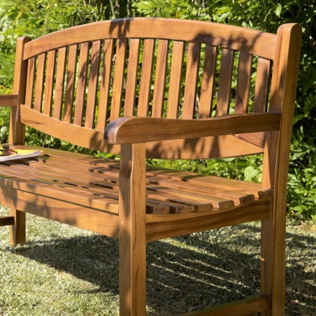 Banc de jardin ovale en bois teck huilé MAEVA
