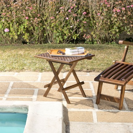 MAEVA Square Garden Picnic Table 50x50cm - Oiled Teak Wood