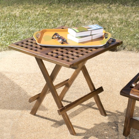 MAEVA Square Garden Picnic Table 50x50cm - Oiled Teak Wood