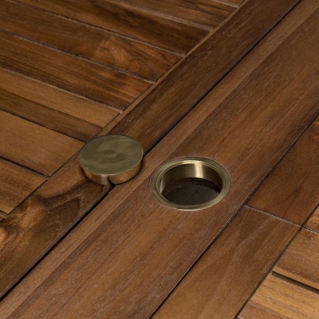 Table de jardin ovale Maeva en bois teck huilé
