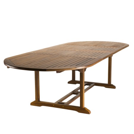 MAEVA Garden Table - Oval Double Extension 200/300 x 120 cm Teak Wood