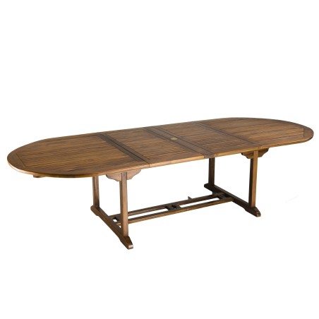 Table de jardin ovale Maeva en bois teck huilé
