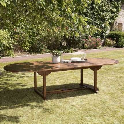 MAEVA Garden Table - Oval Double Extension 200/300 x 120 cm Teak Wood
