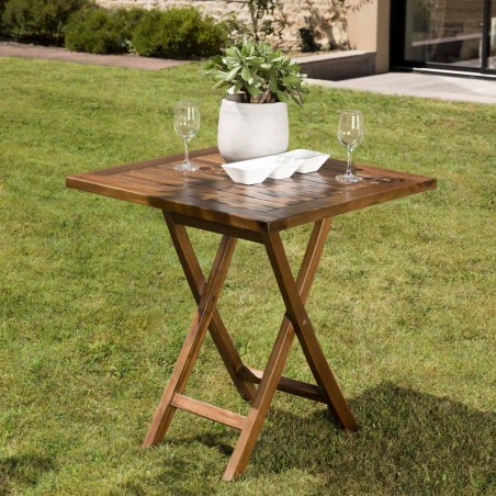 Table de jardin 2 personnes en bois teck huilé